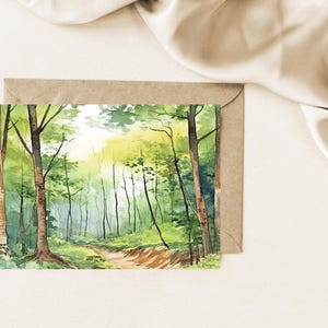 Forest Trail Note Card, Card for Men, Woodland Trail Printable Card, Print Cards from Home, Masculine Note Card, DIY Download Card for Him