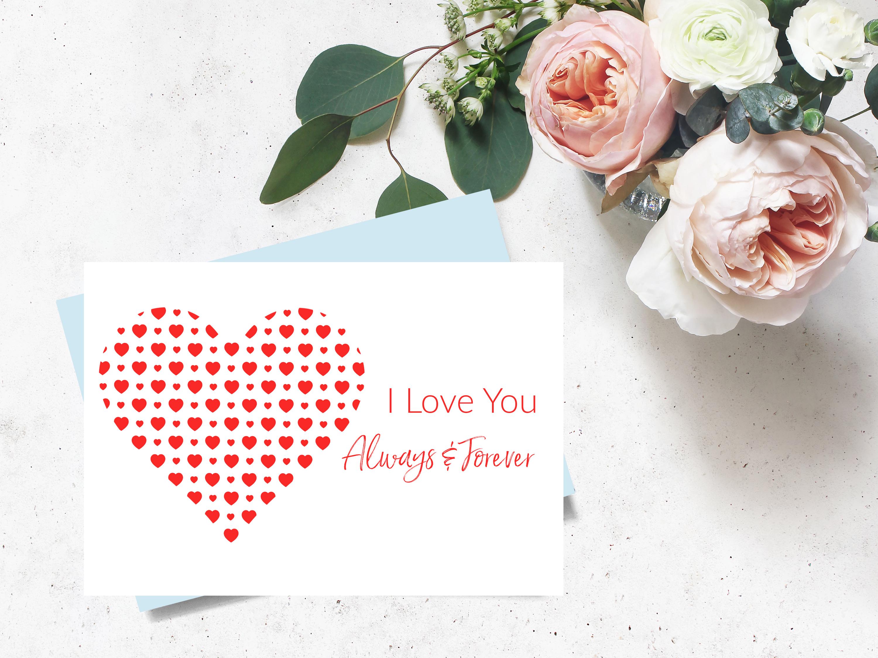 I Love You Always Forever Printable Card, Print From Home Love Card ...