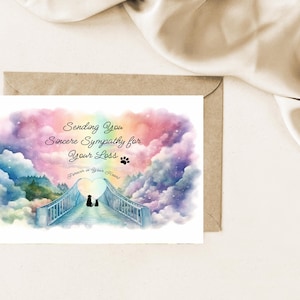 Pet Sympathy Card, Printable Rainbow Bridge Sympathy Card, Print From Home Sympathy Card for a Pet, DIY Printable Sympathy Card,Loss of Pet
