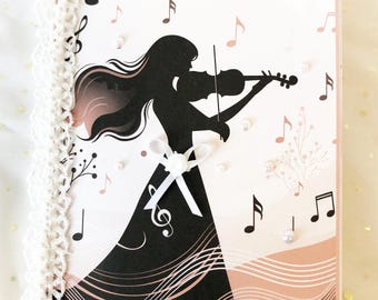 Handmade Music Lovers Folio: Violin Junk Journal Insert