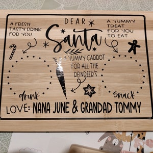 Personalized Irish Wooden Santa Treat Board – Christmas Eve Tradition for Kids