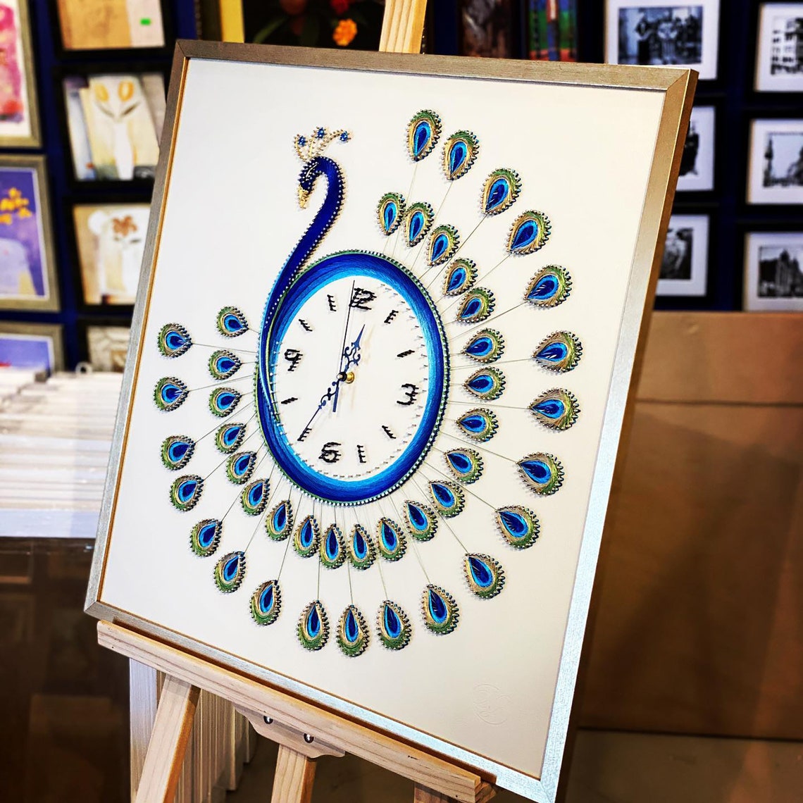 String Art Wall Clock Wooden Clock Art Work pavo decor Etsy