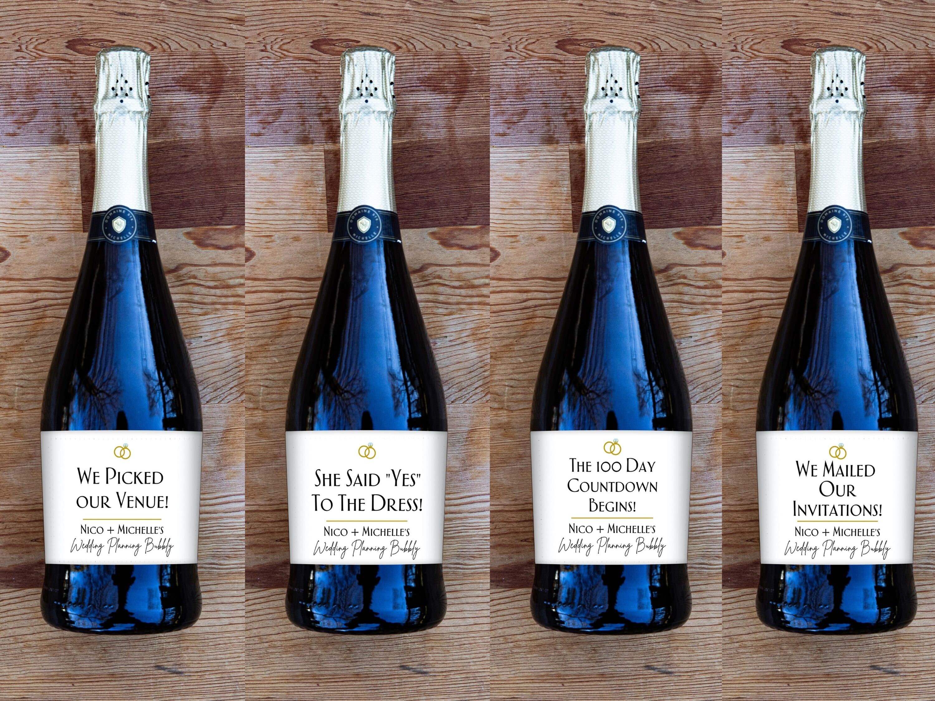 Engagement Champagne Labels Custom Engagement Gift Etsy