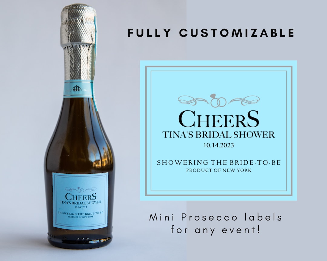 Custom Mini Prosecco Labels, Lamarca Dupe Labels, Bridal Shower Favors