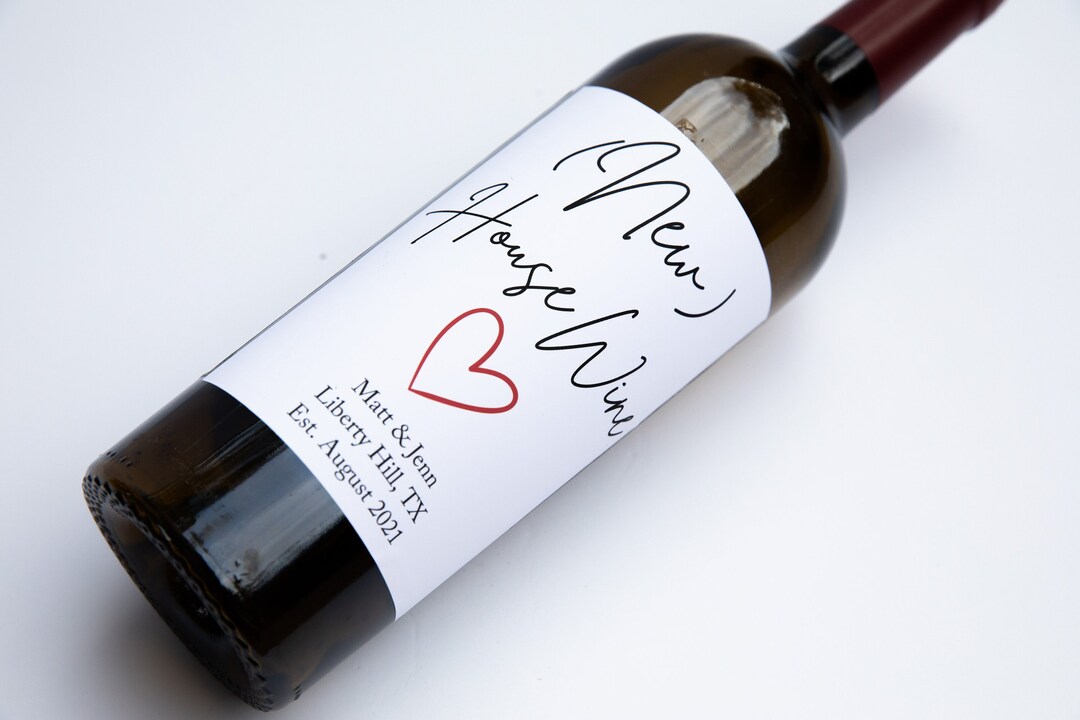 Personalized New Home Wine Label CUSTOM new House Wine Etsy