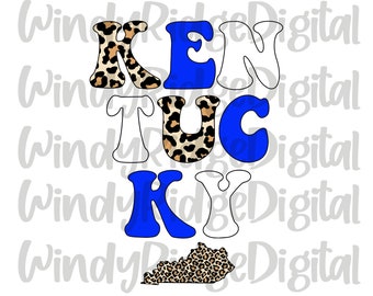 Groovy Kentucky Leopard Print PNG File for Sublimation