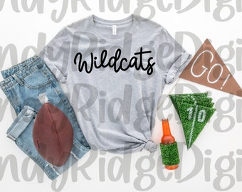Wildcats Mascot Hand-lettered Script PNG File for Sublimation