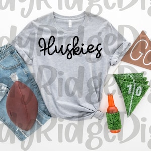 Huskies Mascot Hand-lettered Script PNG File for Sublimation