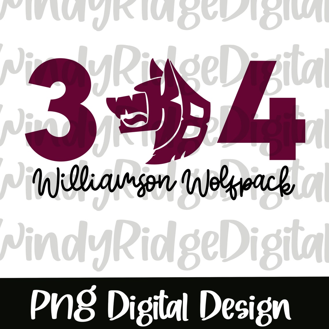 Williamson Wolfpack Area Code 304 PNG File for Sublimation - Etsy