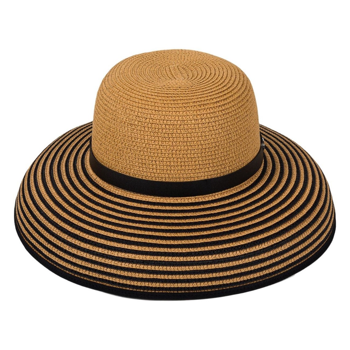 Straw bucket hat beach hat with black ribbon Mothers Day Etsy