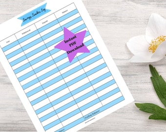 Savings Tracker Log - BLUE, Instant PDF Download, 8.5 in. x 11.5 in., Print at Home