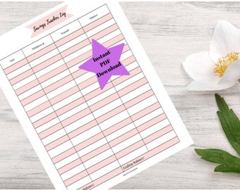 Savings Tracker Log - PINK, Instant PDF Download, 8.5 in. x 11.5 in., Print at Home