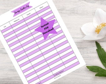Savings Tracker Log - PURPLE, Instant PDF Download, 8.5 in. x 11.5 in., Print at Home