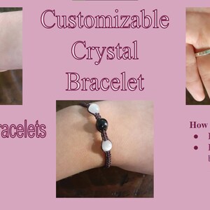 Customizable Crystal Bead Macramé Bracelet w/sliding clasp