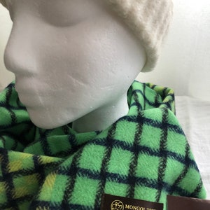100% Mongolian cashmere, green & gold color scarf