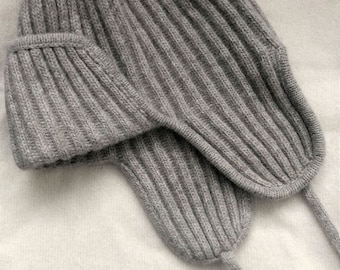 100% Yak woolen unisex classic beanie trapper, trooper pilot ribbed knit hat
