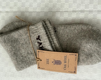 Yak Wool Socks from Mongolia, 100% natural yak wool