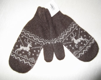 100% fine yak down, Unisex double layered mittens; Size M-L