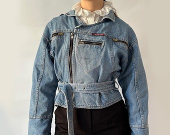 Vintage Jeans hellblau Mantel 90er Retro 80er Oldschool Jeansjacke Jeansjacke Boho trendy