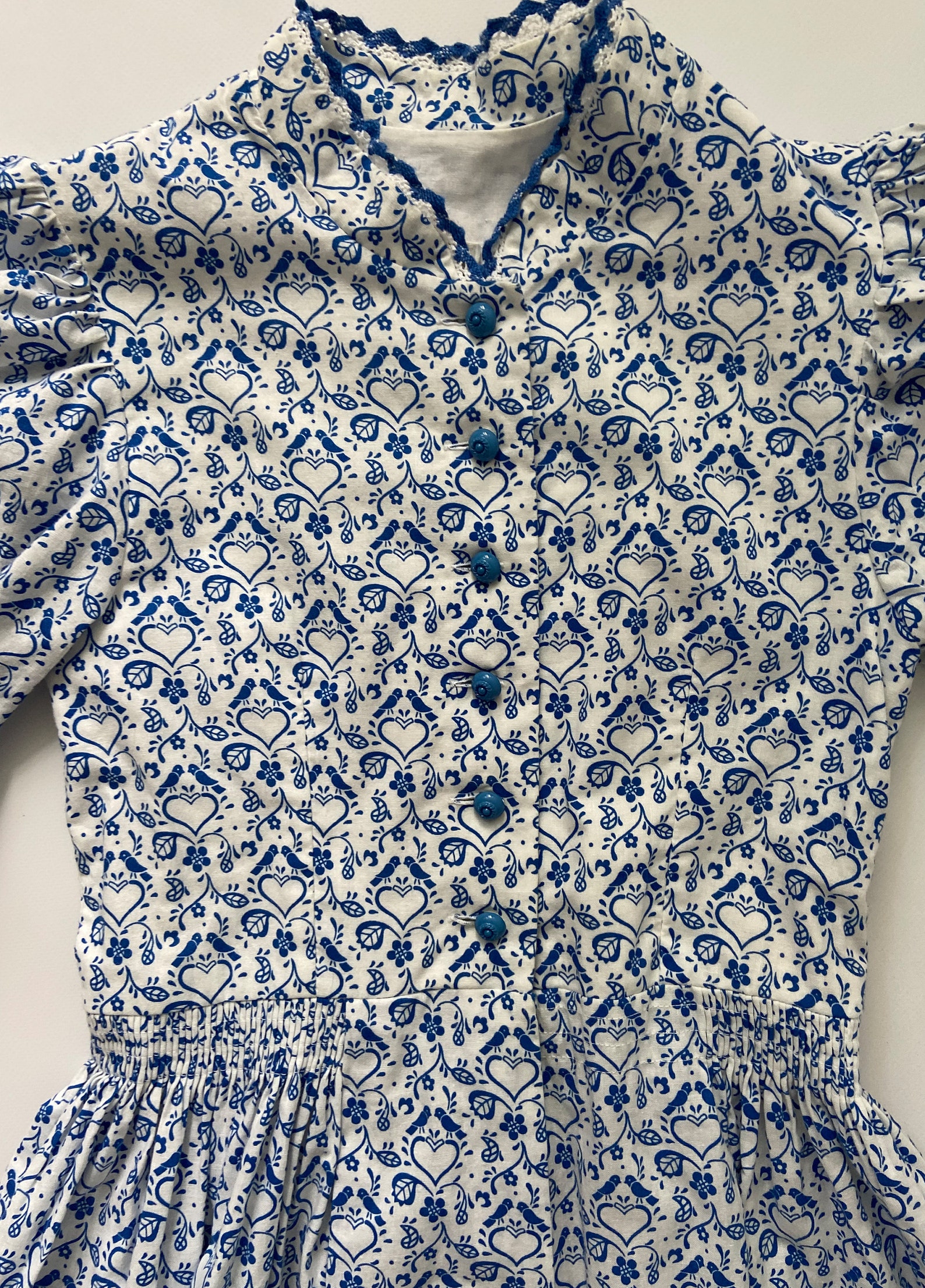 Lovely Blue & White Vintage Spanish Tile Dress for a Teenage Etsy