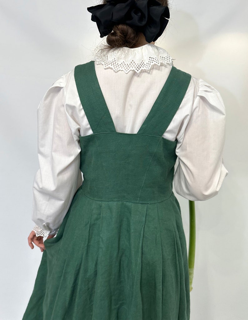 Green Austrian Bavarian dirndl apron sundress image 7