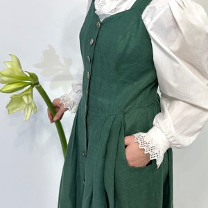 Green Austrian Bavarian dirndl apron sundress image 6