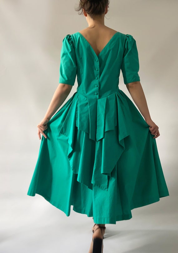 Amazing Laura Ashley teal emerald vintage dress go