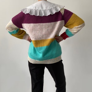 Lovely vintage rainbow cardigan stripes colourful retro cool trendy image 4