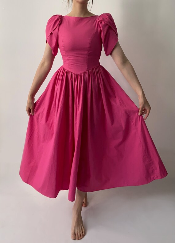 Stunning Laura Ashley pink modest vintage dress g… - image 6