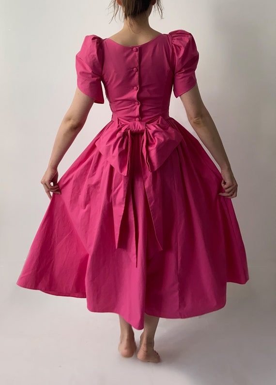 Stunning Laura Ashley Pink Modest Vintage Dress Gown Midi Tea