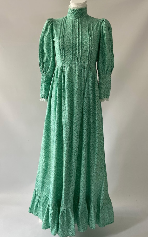 Early Laura Ashley Wales Green Modest Maxi Vintage