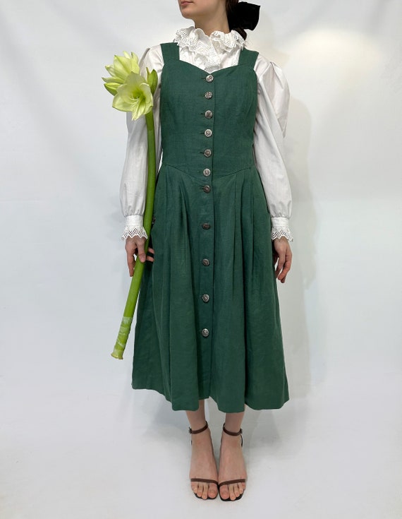 Green Austrian Bavarian dirndl apron sundress - image 5