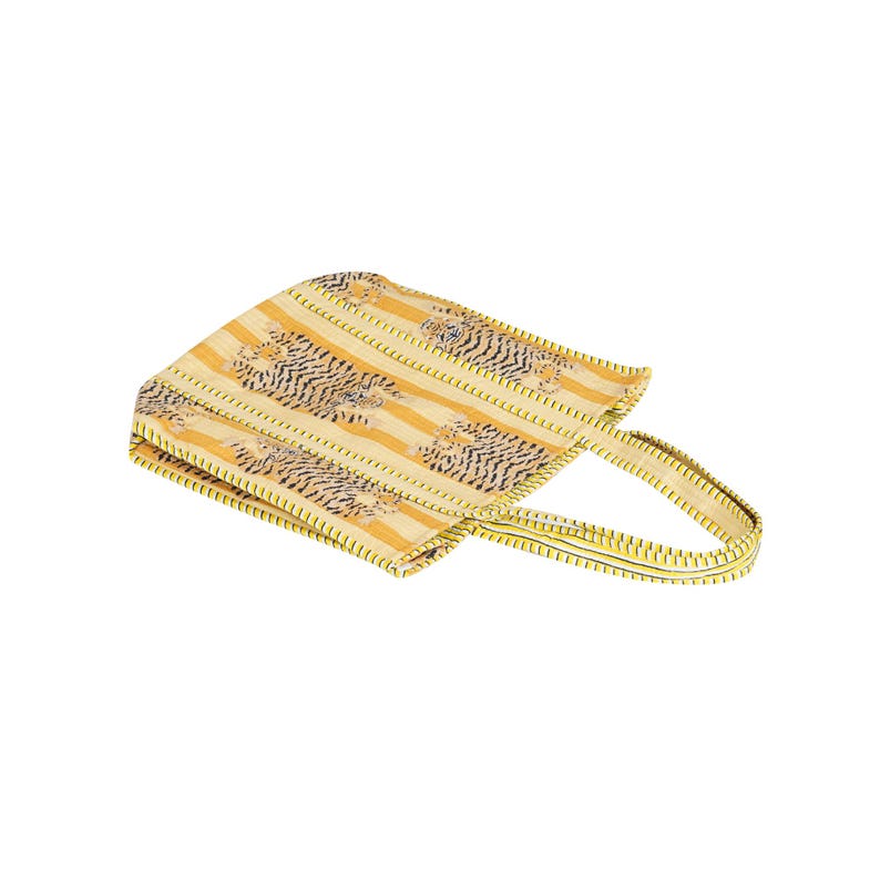 Yellow Tiger Tote Bag, Printed tote bag, Indian hand bag, leaf print totes, Daily use tote bag, Quilted tote bag, Zipper Shopping bag,  bags for women, Gifts for mom, Printed travel bag,  Shoulder Tote Bag, Cotton Quilted Tote, Shopping carry bag, Large tote bag, Hippie tote bag, Bags for women, Patchwork bag, Weekend bag, Beach bag, Tote shoulder bag,  Travel Bag, Gifts for Girlfriend,  Reversible Carry Bag, yoga shopping beach, Vintage Shoulder Bag, block print tote bag, Laptop  bag