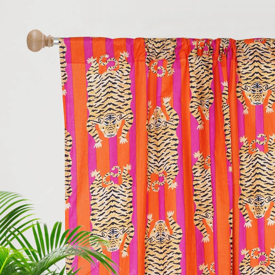 Southern Preppy Tiger Curtain Panel main image 1