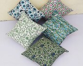 Set of 5 Block Print Fabric Indian Cushions Pillow Covers Decorative Throw Pillowcases Handcrafted Outdoor Cushion Cover Boho Pillow Shams