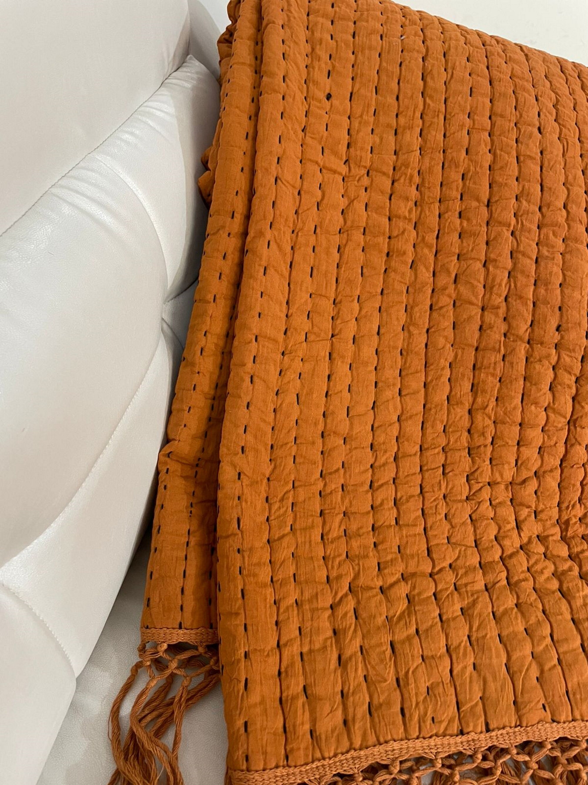 100 Cotton Solid Color Bohemian Coverlet Comforter With Tassels Quilt