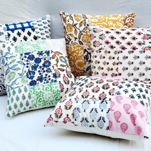 Patchwork bomullskuddefodral: Handtryckt örngott