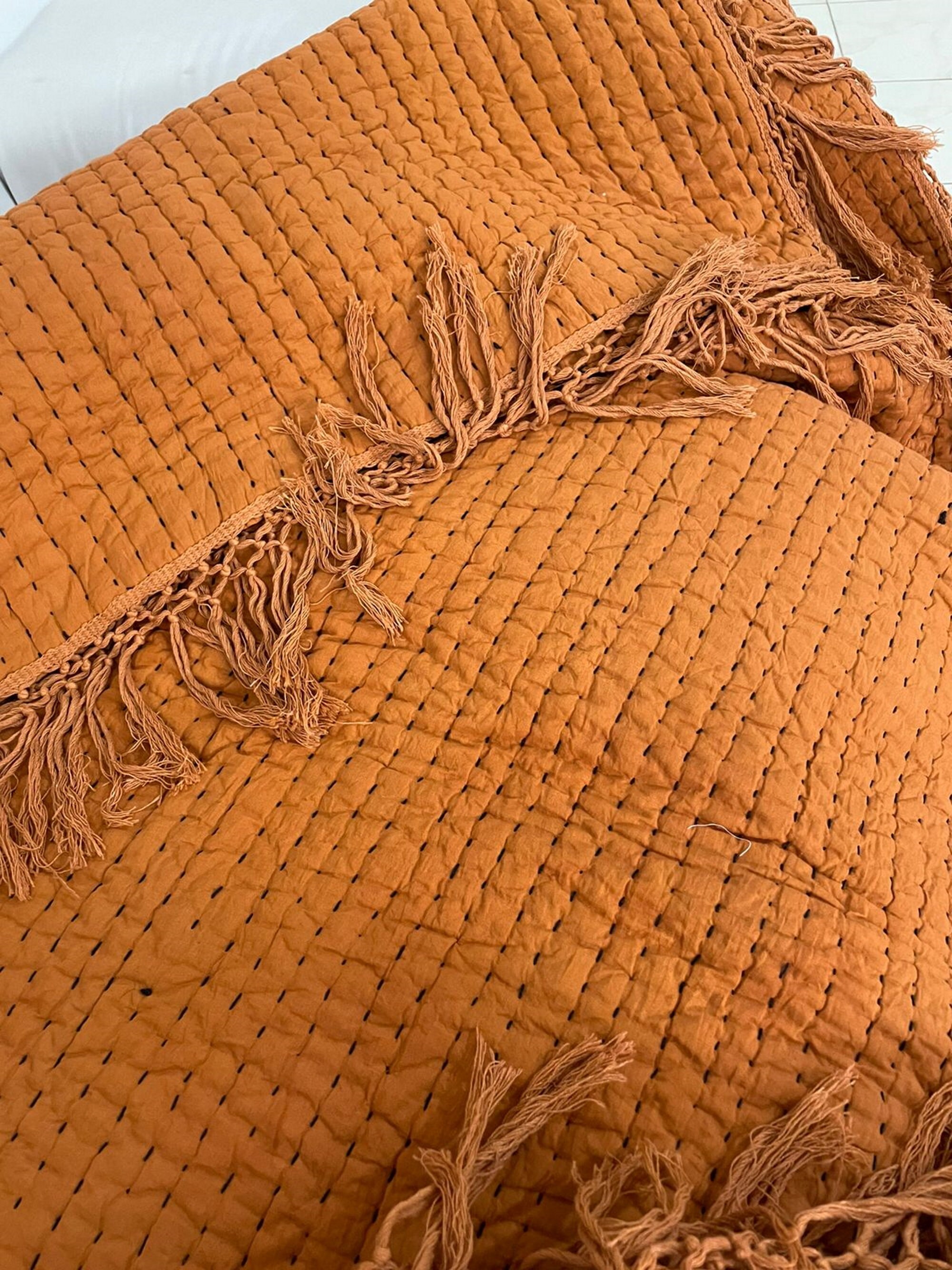 100 Cotton Solid Color Bohemian Coverlet Comforter With Tassels Quilt