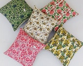 Set of 5 Block Print Fabric Indian Cushion, Pillow Covers, Decorative Throw Pillowcase, Handcrafted, Outdoor Cushion Cover, Boho Pillow Sham