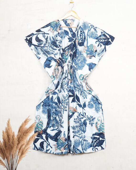 Birds Print Kaftan Cotton Kaftan Beautiful Printed Beach