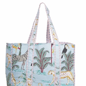 Vintage Block Print Tragetaschen Frauen Lagerung Shopping Reisetasche Gesteppte machen Handtasche Strand Tragen Handtasche