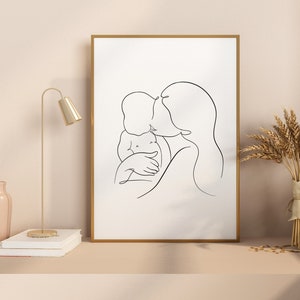 Mütterliche Strichzeichnungen Poster