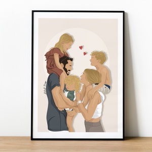 Minimaliste - personalised portrait, Custom Illustration Faceless, custom gift