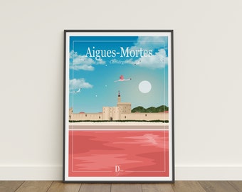 Illustration, Affiche, Poster, Décoration Agues-Mortes