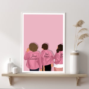 Illustration, Affiche, Poster, Décoration Grease Pink Ladies