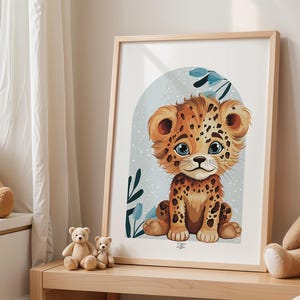 Poster zur Kinderzimmerdekoration - Tierthema - Safari - Baby - Geburt