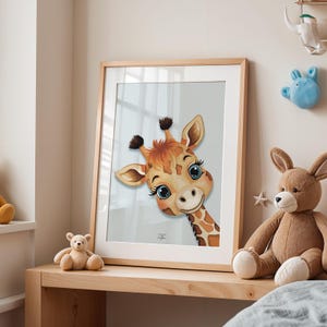 Poster zur Kinderzimmerdekoration - Tierthema - Safari - Baby - Geburt
