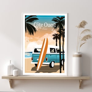 Ilustración, póster, decoración de la Costa Oeste
