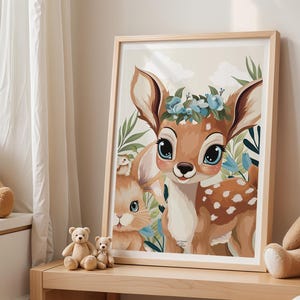 Poster zur Kinderzimmerdekoration - Tierthema - Safari - Baby - Geburt