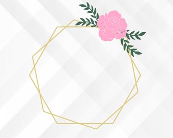 Download Floral Hexagon Svg Etsy